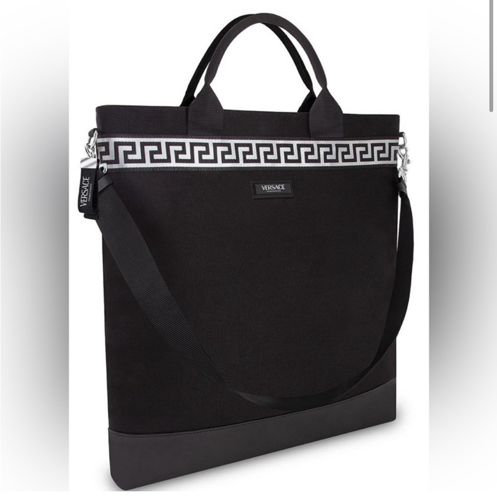 Versace Fragrance Large Tote Bag in Blackk & Silver Color